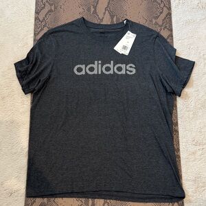 adidas Charcoal Heather Logo Short-Sleeve Tee